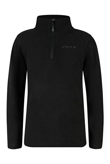 2AS Clara Black Children's Fleece Sweatshirt - Thin Design with Half Zip