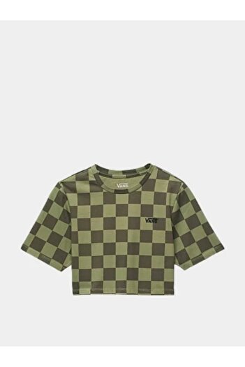 Vans Μπλουζάκι Checker Crew Crop Ii Kadın Haki