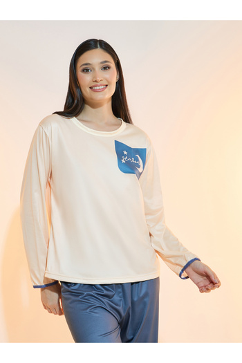 Take Two By Styli Moon Graphic Print T-Shirt and Pyjama Set