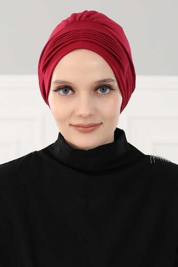 Aisha's Design Pleated Combed Cotton Bone,B-19,Burgundy