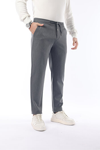 İDS COLLECTİON Άνετο παντελόνι Slimfit Jogger Seasonal Grey Lycra