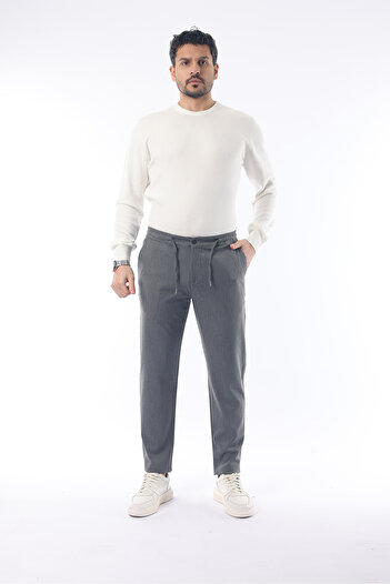 İDS COLLECTİON Άνετο παντελόνι Slimfit Jogger Seasonal Grey Lycra