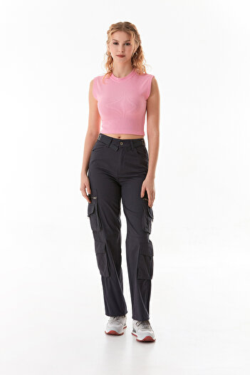 Fulla Moda Waist Belt Cargo Pocket Trousers