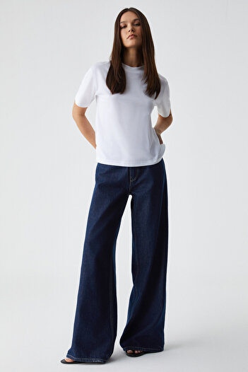 GRIMELANGE REMSOS Γυναικείο Oversize Crew λαιμόκοψη κοντομάνικο λευκό μπλουζάκι