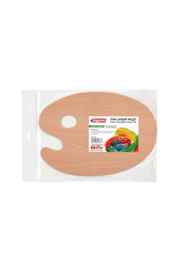 Bigpoint 40 cm Durable Wooden Oval Palette - Oil Paint and Acrylic Paint Detailed
