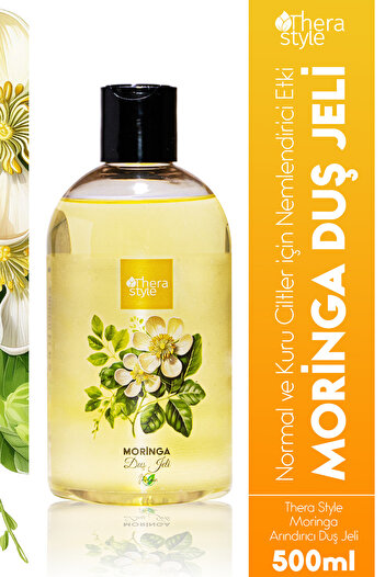 Thera Style Moringa Duş Jeli 500ml El & Vücut Losyonu 250ml Vücut Spreyi 200ml |3'lü Cilt Bakım Seti | Yoğun Nem
