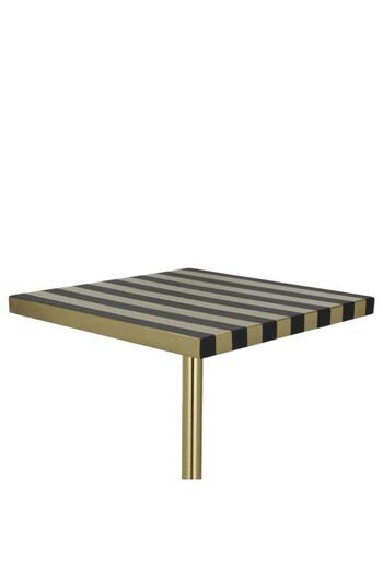 ALSAIF Steel Table 30X30X68 Cm Square With Gold Base Gold/Black