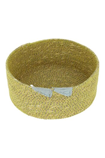 ALSAIF Wicker Basket 8.5 Cm Gray Yellow Triangle