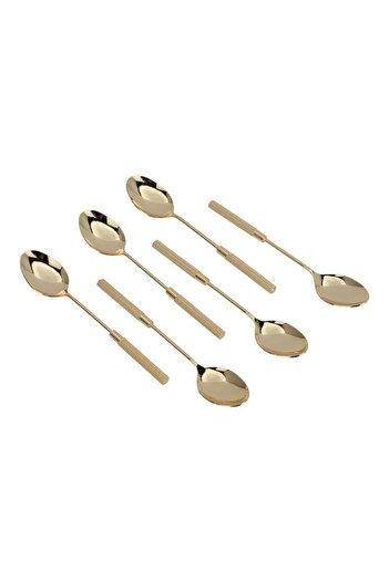 ALSAIF Steel Tea Spoons 6 Pieces Gold