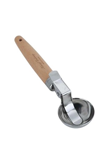 ALSAIF Steel Ice Cream Spoon Wooden Handle Wooden