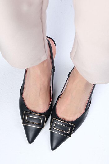Mio Gusto Larisa Black Color Women's Heeled Shoes