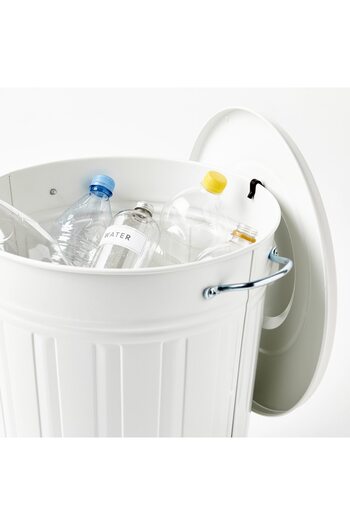 erorex Bin with lid, white, 40 l