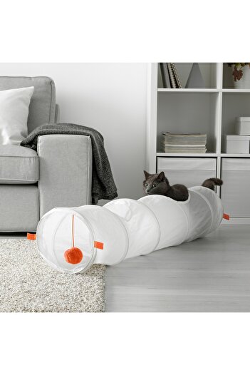 erorex Play tunnel for cat, white/orange