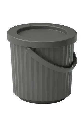 erorex Bin with lid, dark grey, 8 l