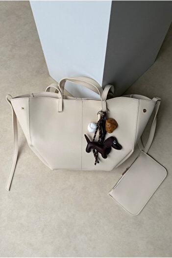 Mupa Shoes Women's Cream Shoulder Bag - Double Strap