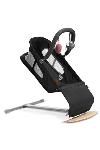 TEKNUM Baby Bouncer w/ Grab Toys - Wooden Black