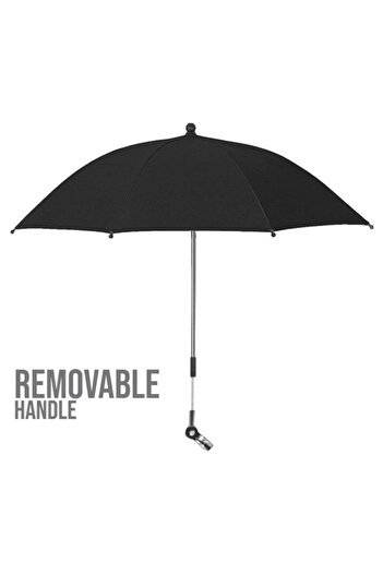 TEKNUM Universal Stroller Umbrella with Holder Clip Clamp, 360 Degree Rotatable - Black