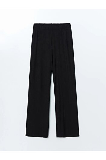 LC Waikiki Lcw Modest Women's Black Elastic Waist Textured Pants