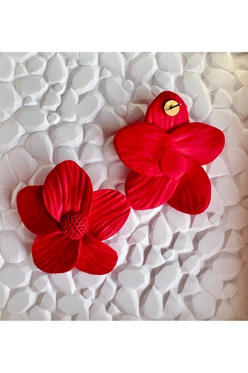 ACCESSORY Red Flower Earrings