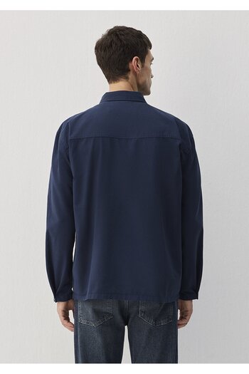 Mavi Lacivert Gömlek Loose Fit / Bol Rahat Kesim 0211076-70497