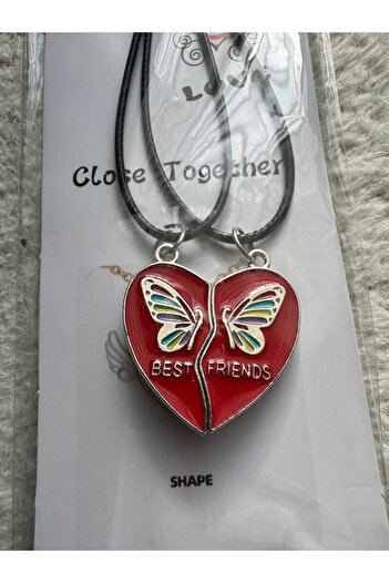 İYİ MODA 2 Pieces Magnetic Joining Butterfly Best Friends Necklace Dating Necklace
