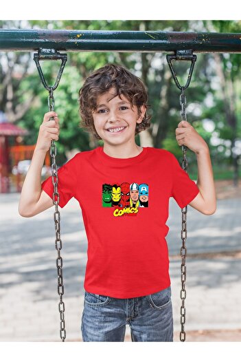 New Shine In Cart 6 and Above Purchases Get 1 T-Shirt Gift - Children's Crew Neck Printed Short Sleeve T-Shirt