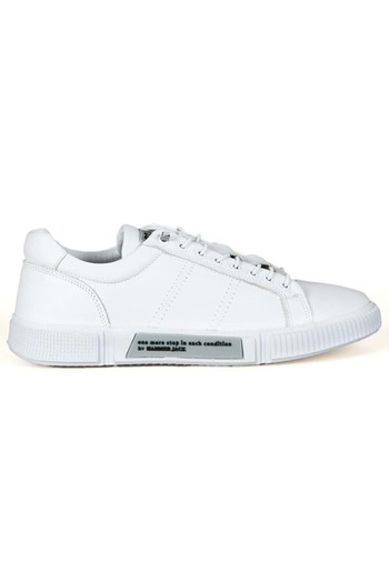 Hammer Jack Basel Genuine Leather White Black Men's Casual Shoes