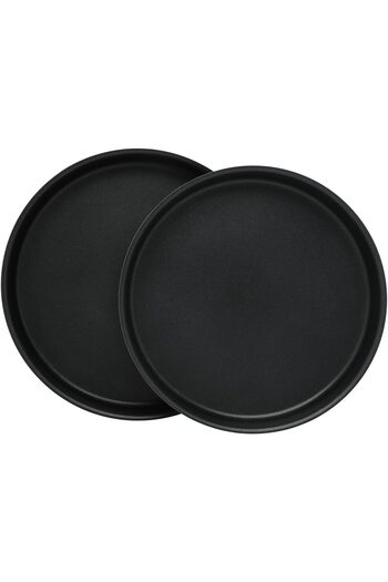 Trust Pro Non Stick Aluminium Round Oven / Baking Tray Set of 2 Pieces , 32cm + 30cm Red/Black