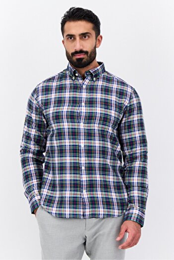 Gant Men Regular Fit Checkered Long Sleeves Casual Shirt, Multicolor