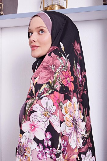 Levidor Rose Dried Edge Flower Pattern Royal Shawl