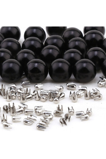 PASAMİA 8 mm Black Color Non-Perforated Pearl 30 g (80-85 Pcs)