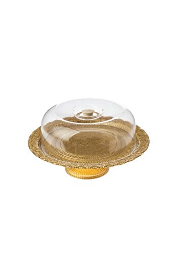 Byblos Turkish Glass Serving Platter With Base 32cm