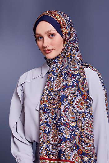 Levidor Μπλε Ethnic Floral Royal Σάλι