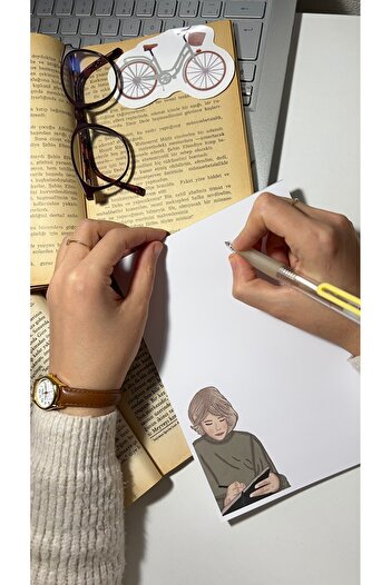 Handeto Kraft A5 Journal Themed Unlined Notebook - Check Pluck and Adhesive Glue Memo Pad
