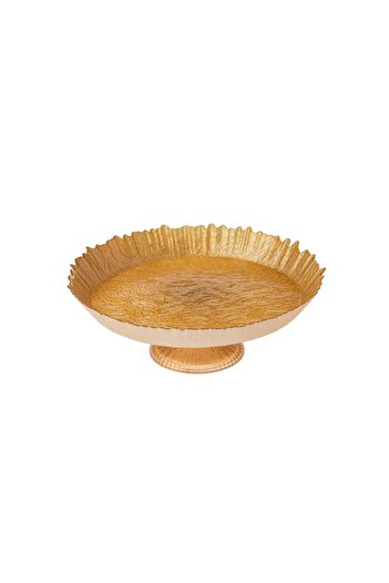 Byblos Turkish Glass Serving Platter With Base 32cm