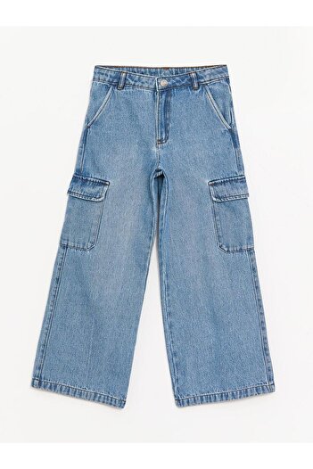 LC Waikiki Girl's Jeans Pants with Adjustable Elastic Waist