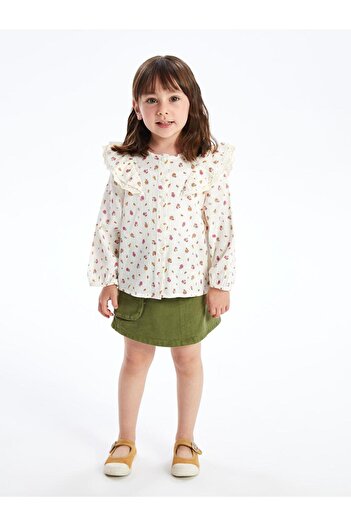 LC Waikiki Baby Girl Shirt with Long Sleeves and Floral Pattern (S4)