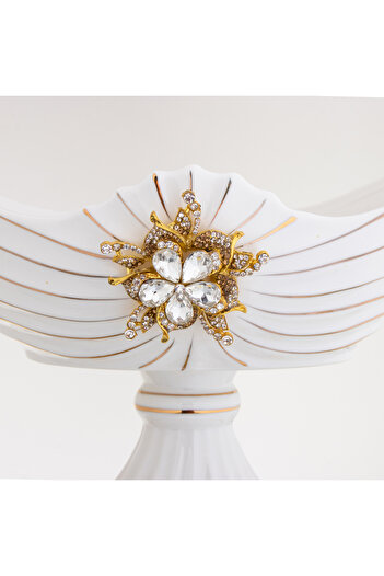 Dania Porcelain dessert plate with gold metal base