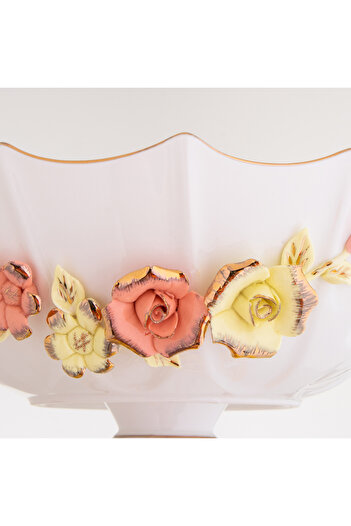 Dania Porcelain dessert plate with gold metal base