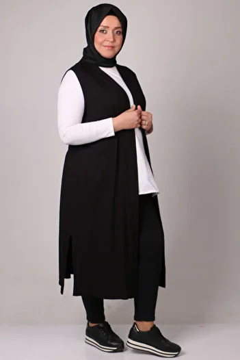 Eslina 34000 Large Size Combed Cotton Wear-Out Vest - Black