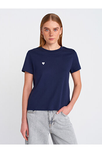 Dilvin 30584 TONGUE Crew Neck Βαμβακερό Tshirt