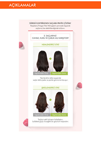 Missha Saçlara Parlak Görünüm Veren Ahududu Kokulu Sirkeli Saç Misti A'pıeu Raspberry Vinegar Hair Mist