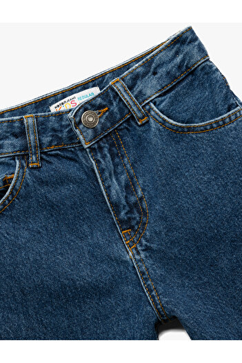 Koton Pamuklu Beli Ayarlanabilir Lastikli Cepli Denim Pantolon