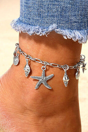 New Obsessions Unersea Silver Color Sea Figures Charm - Dangle Women's Anklet