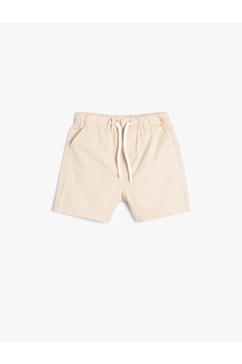 Koton Basic Shorts with Cotton Pocket Detail and Tie Waist