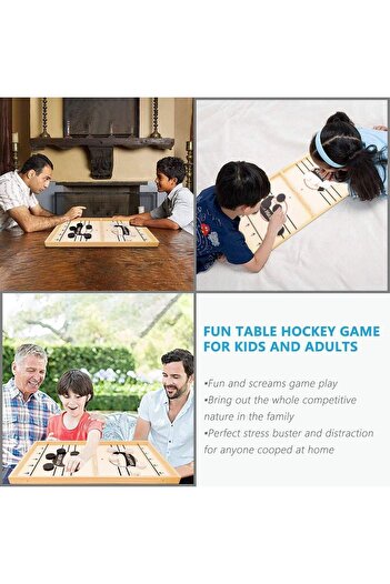 Yelajoy 2 Players Fast Sling Puck Board Game Set,wooden,fun,smooth and round,Suitable for kids 3+ year