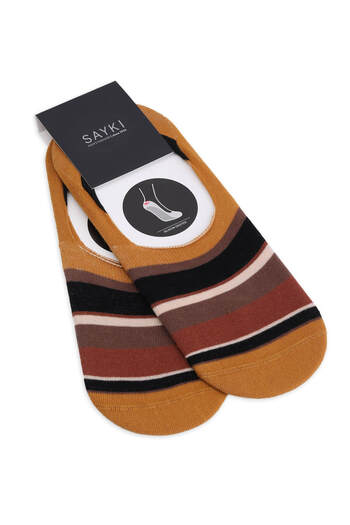 Hatemoğlu Orange Double Striped Cotton Ballerina Socks