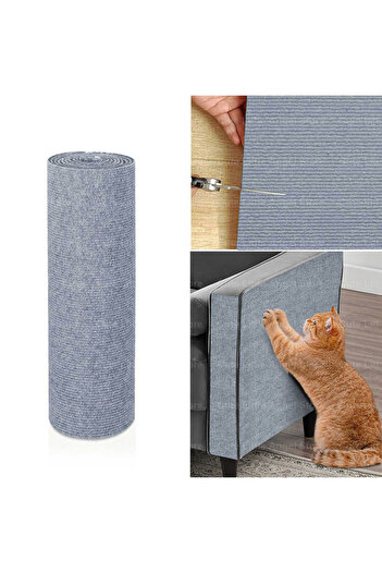 Choice 40x200CM Gray Self-Adhesive Cat Scratch Mat Durable Sisal Furniture Protector DIY Customizable Cat S