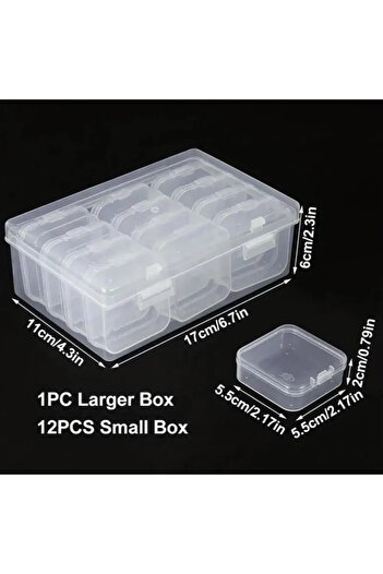 Choice 12gird Transparent Plastic Box, Packaging Box, Female Jewelry Portable Handheld Diy Handmade Materia