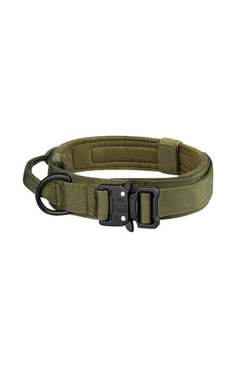 Choice L green Pet Products Outdoor Tactical Dog Collar Metal Buckle Breathability Nylon Collar Medium and